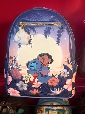 Loungefly Lilo & Stitch Moonlit Purple and Pink Mini Backpack. NWT